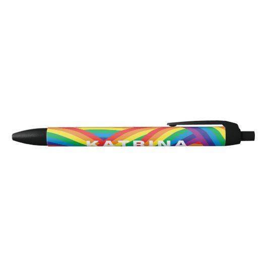 Persoonlijke naam kleurrijk regenboogpatroon zwarte inkt pen (Bovenkant)