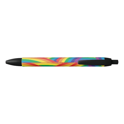 Persoonlijke naam kleurrijk regenboogpatroon zwarte inkt pen (Achterkant)