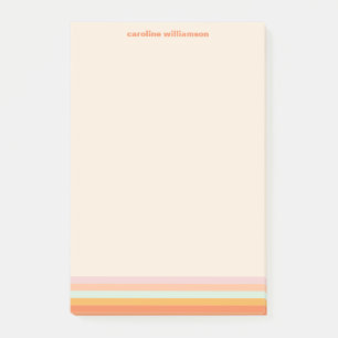 Persoonlijke naam kleurrijke strepen retro pastel post-it® notes