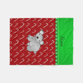 Persoonlijke naam koala red kerstsnoepjes fleece deken (Voorkant (Horizontaal))
