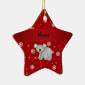 Persoonlijke naam koala rode sneeuwvlokken keramisch ornament (Rechts)