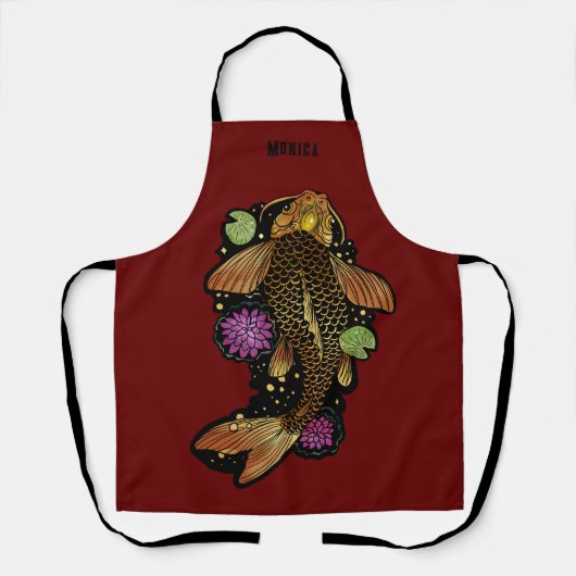 Persoonlijke naam Koi Fish Schort (Voorkant)