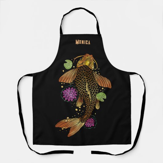 Persoonlijke naam Koi Fish Schort (Voorkant)