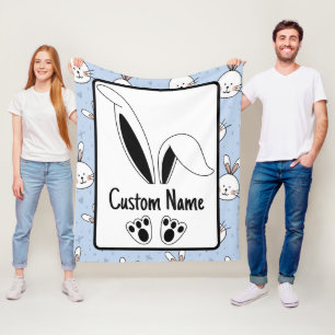 Persoonlijke naam komt overeen met Bunny Easter Fleece Deken