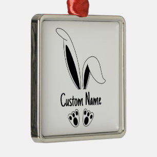 Persoonlijke naam komt overeen met Bunny Easter Metalen Ornament