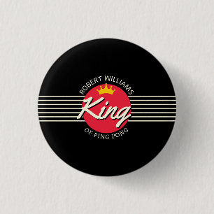 Persoonlijke naam Koning van Pingpong Rood Cirkel Ronde Button 3,2 Cm