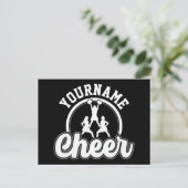 Persoonlijke naam Kop Team Varsity Cheerleader Briefkaart (Staand voorkant)