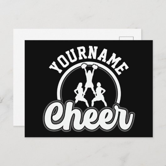 Persoonlijke naam Kop Team Varsity Cheerleader Briefkaart (Voorkant / Achterkant)