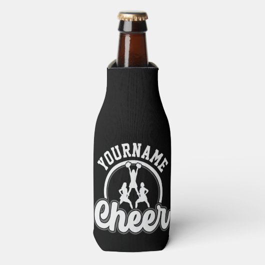 Persoonlijke naam Kop Team Varsity Cheerleader Flesjeskoeler (Fles Voorkant)