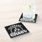 Persoonlijke naam Kop Team Varsity Cheerleader Glazen Onderzetter (Schuin)