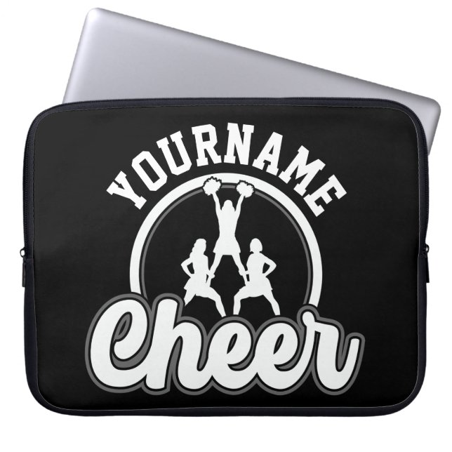 Persoonlijke naam Kop Team Varsity Cheerleader Laptop Sleeve (Voorkant)