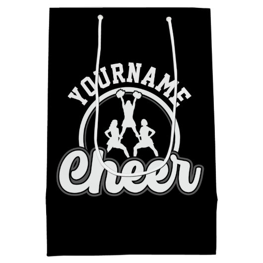 Persoonlijke naam Kop Team Varsity Cheerleader Medium Cadeauzakje (Achterkant)