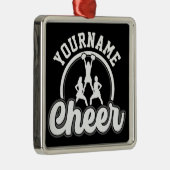 Persoonlijke naam Kop Team Varsity Cheerleader Metalen Ornament (Rechts)