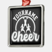 Persoonlijke naam Kop Team Varsity Cheerleader Metalen Ornament (Links)