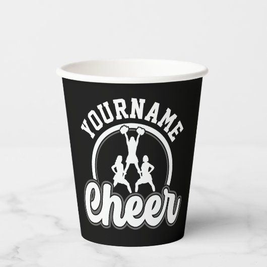 Persoonlijke naam Kop Team Varsity Cheerleader Papieren Bekers (Voorkant)