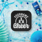 Persoonlijke naam Kop Team Varsity Cheerleader Papieren Bordje (Feest)