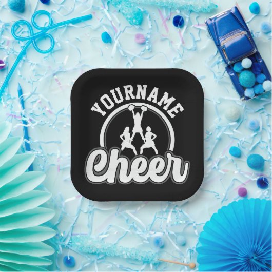 Persoonlijke naam Kop Team Varsity Cheerleader Papieren Bordje (Feest)