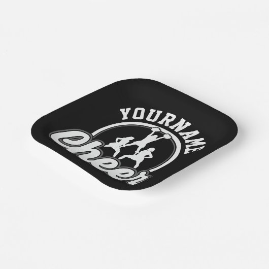 Persoonlijke naam Kop Team Varsity Cheerleader Papieren Bordje (Gebogen)