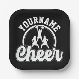 Persoonlijke naam Kop Team Varsity Cheerleader Papieren Bordje