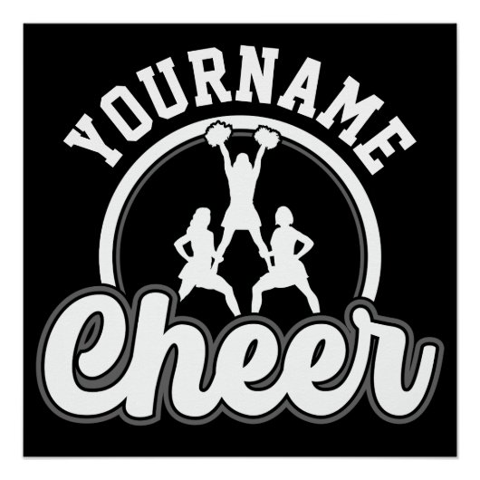 Persoonlijke naam Kop Team Varsity Cheerleader Perfect Poster (Voorkant)