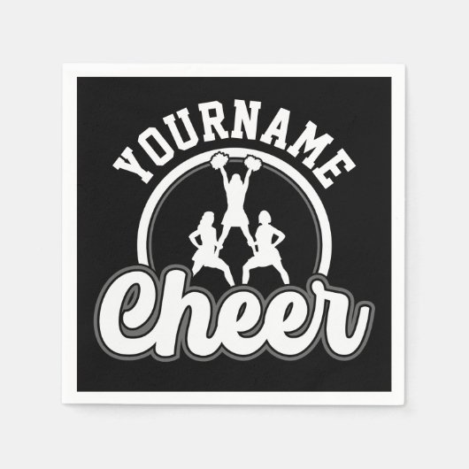 Persoonlijke naam Kop Team Varsity Cheerleader Servet (Voorkant)