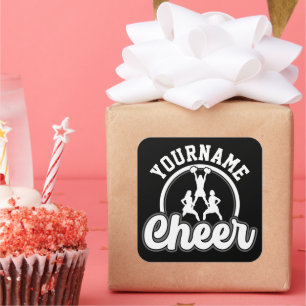 Persoonlijke naam Kop Team Varsity Cheerleader Vierkante Sticker