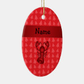 Persoonlijke naam kreeft rode kerstbomen keramisch ornament (Rechts)
