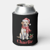 Persoonlijke naam Labrador Retriever Kerstmis Blikjeskoeler (Blikje Voorkant)