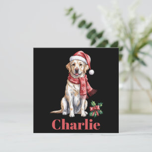Persoonlijke Naam Labrador Retriever Kerstmis Feestdagenkaart