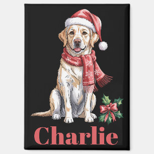 Persoonlijke naam Labrador Retriever Kerstmis Magneet