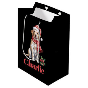 Persoonlijke Naam Labrador Retriever Kerstmis Medium Cadeauzakje