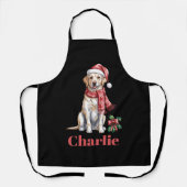 Persoonlijke naam Labrador Retriever Kerstmis Schort (Voorkant)