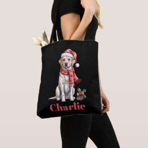 Persoonlijke naam Labrador Retriever Kerstmis Tote Bag