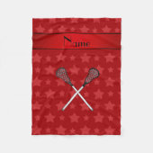Persoonlijke naam lacrosse rode sterren fleece deken (Voorkant)