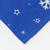 Persoonlijke naam ladybug blauwe sneeuwvlokken fleece deken (Hoek)