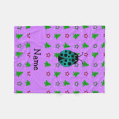 Persoonlijke naam ladybug paarse kerstbomen fleece deken (Voorkant (Horizontaal))
