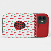 Persoonlijke naam ladybug rode groene sneeuwmannen Case-Mate iPhone case (Achterkant (horizontaal))