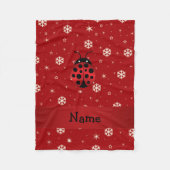 Persoonlijke naam ladybug rode sneeuwvlokken fleece deken (Voorkant)