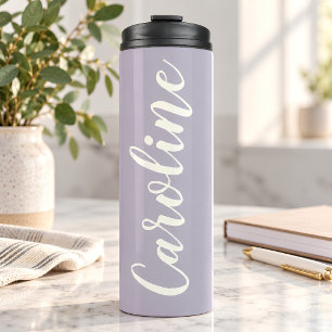 Persoonlijke naam lavendel bruidsfeest cadeau thermosbeker