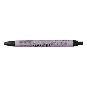 Persoonlijke naam lavendel zwarte inkt pen