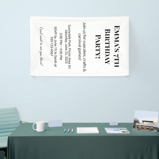 Persoonlijke naam & leeftijd | Kleurrijke kinderfe Spandoek (Beurs)