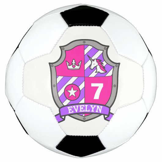 Persoonlijke naam leeftijdsmeisjes voetbalschild f voetbal (Voorkant)