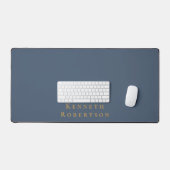 Persoonlijke naam Leisteenblauw messing minimalist Bureaumat (Keyboard & Muis)