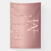 Persoonlijke Naam Letter Roos Gouden Glitter Sling Spandoek (Verticaal)