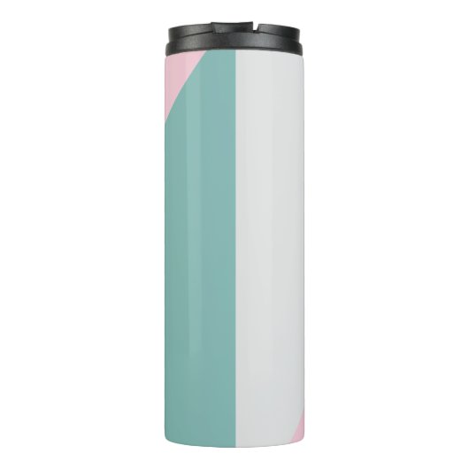 Persoonlijke naam leuk pastel geometrisch turquois thermosbeker (Achterkant)