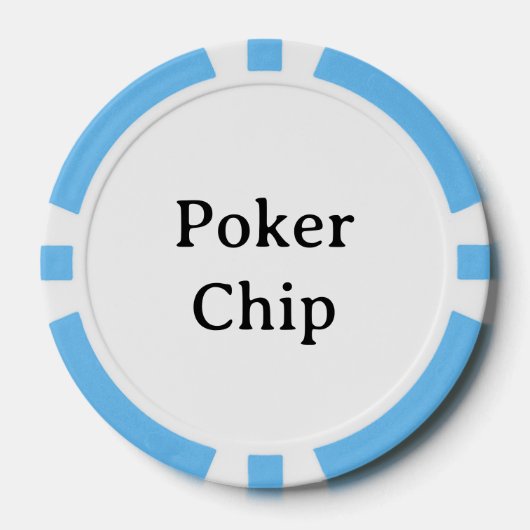 Persoonlijke naam lichtblauwe pokerchip (Voorkant)