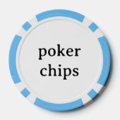 Persoonlijke naam lichtblauwe pokerchip (Achterkant)