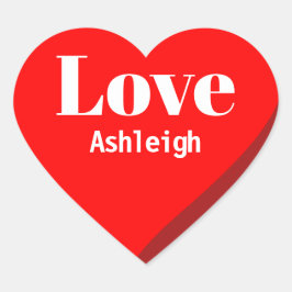 Persoonlijke Naam Liefde Rode Hart Sticker