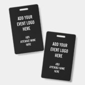 Persoonlijke naam logo zwart-wit evenement badge (Voor- en achterkant)