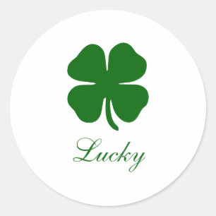 Persoonlijke naam Lucky Clover Ronde Sticker